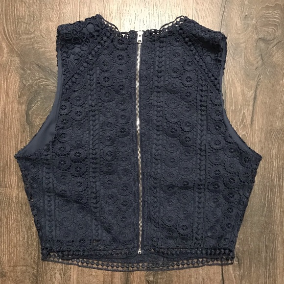 Abercrombie & Fitch lace crop tank top zipper - Picture 3 of 3